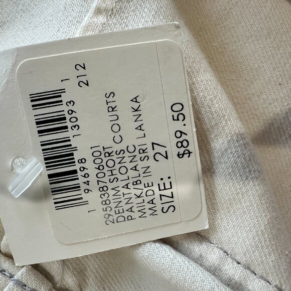 NWT Denim Jean Shorts Jorts White Cream Color Size 27 - Picture 8 of 8